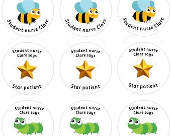 Personalised Nursing Stickers for Brave Patients, Pediatric Nurse Gift, Student Paramedic Reward, Custom Doctor Stickers