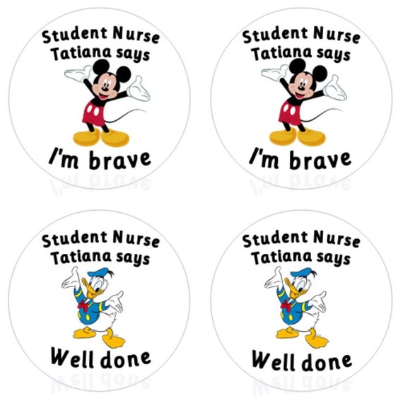 Personalised Disney Stickers for Brave Patients, Pediatric Nurse Gift, Student Paramedic Reward, Custom Doctor Stickers