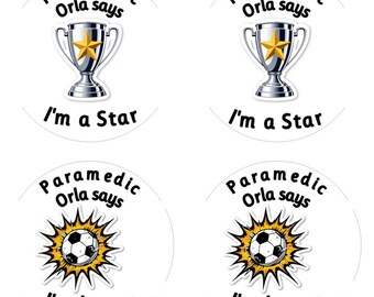 Personalised Football Stickers for Brave Patients, Pediatric Nurse Gift, Student Paramedic Reward, Custom Doctor Stickers