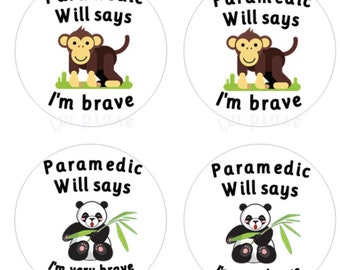 Personalised animal Stickers for Brave Patients, Pediatric Nurse Gift, Student Paramedic Reward, Custom Doctor Stickers