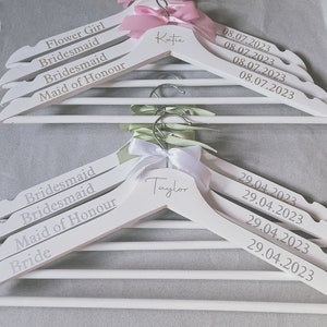 Wedding coat hangers White hangers Personalised Bridesmaid gift Gifts for Bride Wedding Gifts for her Bridesmaid gift image 9