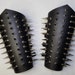 Klassischer Handschuh aus Leder mit Spikes, Schwarzes Metall, Paar