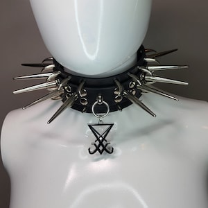 Sigil of Lucifer Spiked Collar