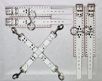 Industrial Strength 4 Point Hogtie Set (AngelPussy White and Pink Variant)