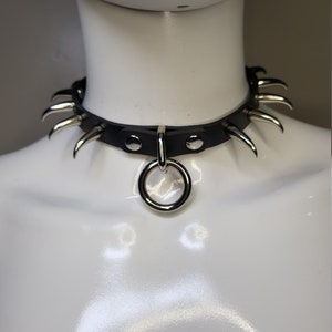 Black Latigo Leather Cat Claw Lead Collar