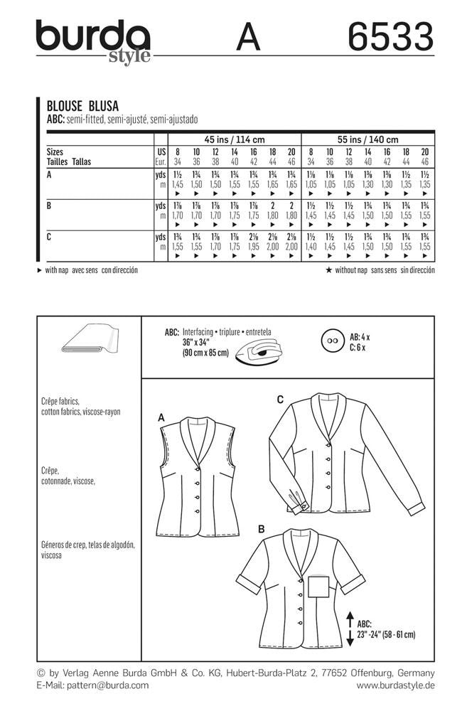 BLOUSE SEWING PATTERN | Sew Womens Clothes Clothing | Button-down Shirt ...