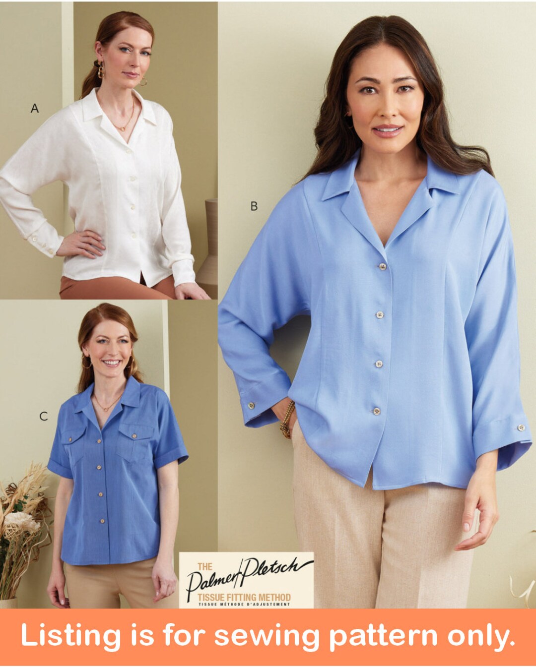 TOP SEWING PATTERN | Sew Womens Clothes Clothing | Button-down Shirt ...