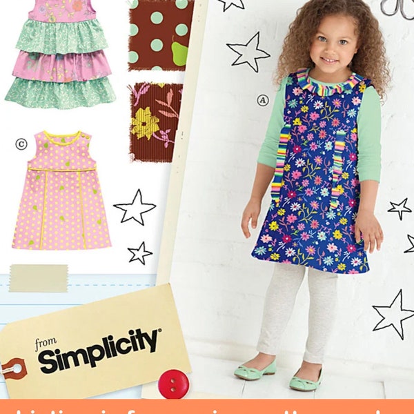 JUMPER SEWING PATTERN | Make Girls Clothes | Kids Ruffle Sleeveless Jumper Dress | Child Size 3 4 5 6 7 8 | Summer Outfit for Children |2063