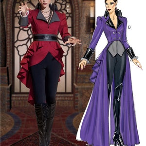 COAT SEWING PATTERN | Sew Womens Costume Halloween Outfit Jacket | Vampire Evil Queen Urban Fantasy Size 6 8 10 12 14 16 18 20 22 Plus 7641