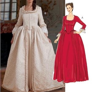 COSTUME SEWING PATTERN | Sew Women Halloween Carnival Outfit | Dress Jacket Top 1700s Outlander Gown Size 6 8 10 12 14 16 18 20 22 Plus 7965
