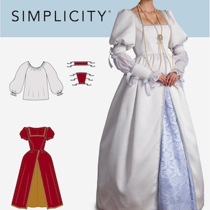 COSTUME SEWING PATTERN | Sew Women Halloween Carnival | Queen Princess Medieval Renaissance Dress | Size 6 8 10 12 14 16 18 20 22 Plus 10547