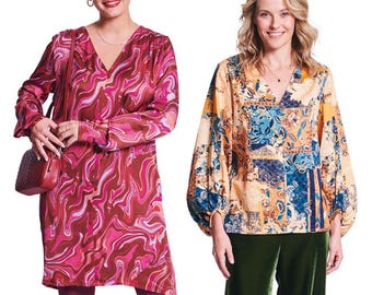 WOMENS SEWING PATTERN | Sew Fall Clothes Clothing | Long Sleeve Dress Top Shirt Blouse Comfortable | Size 10 12 14 16 18 20 22 Plus | 5783