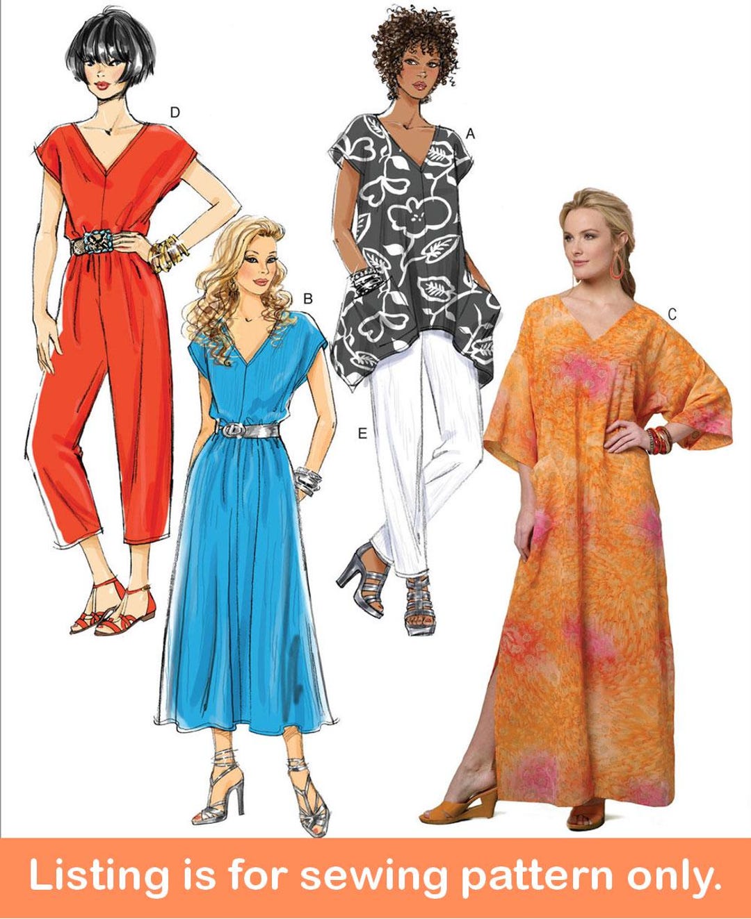 Cothes Patterns WOMENS SEWING PATTERN | Sew Comfortable Clothes Clothing | Caftan Dress ...