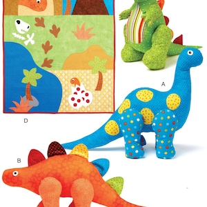 DINOSAUR SEWING PATTERN | Make Quilt Stuffed Toy Plush Animal | Girls Boys Nursery Bedroom Decor Bedding | Homemade Handmade Gift Idea |7553