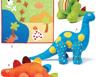 DINOSAURIER SCHNITTMUSTER | Quilt Stofftier Plüschtier nähen | Mädchen Jungen Kinderzimmer Schlafzimmer Dekor Bettwäsche | Selbstgemacht Handmade Geschenkidee |7553