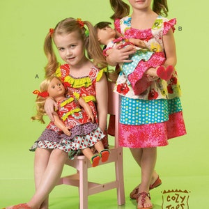 Sale!!! DRESS SEWING PATTERN | Sew Matching Girls 18 Inch Doll Clothes Clothing | Sundress Size 2 3 4 5 6 7 8 | Fits American Girl 7109