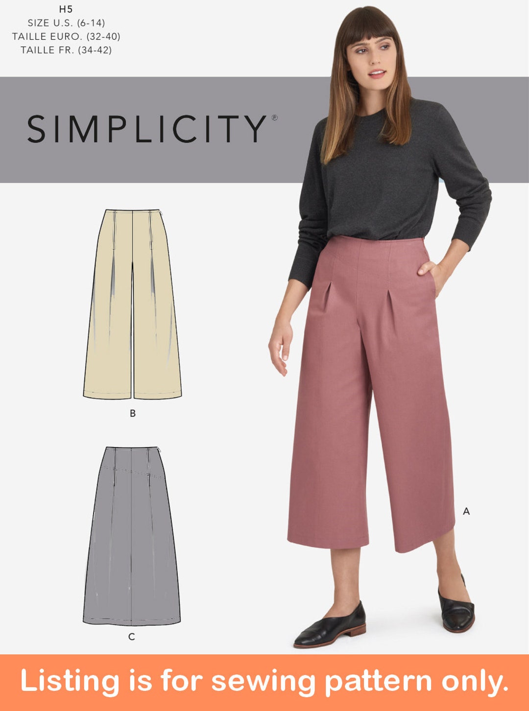 Simplicity Sewing Pattern 8703 Misses Knit Leggings Tops Belt Cut