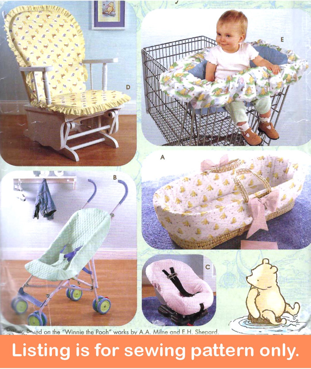 BABY ACCESSORIES Sewing PATTERN Sew Infant Newborn Gifts Bassinet ...