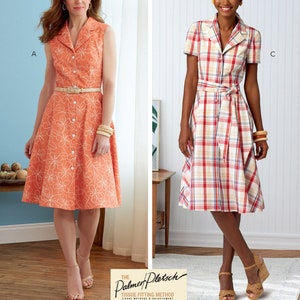 SHIRT DRESS Sewing PATTERN | Sew Women Clothes Clothing | Button-Down Sleeveless Long Short Sleeves Size 8 10 12 14 16 18 20 22 24 Plus 6843