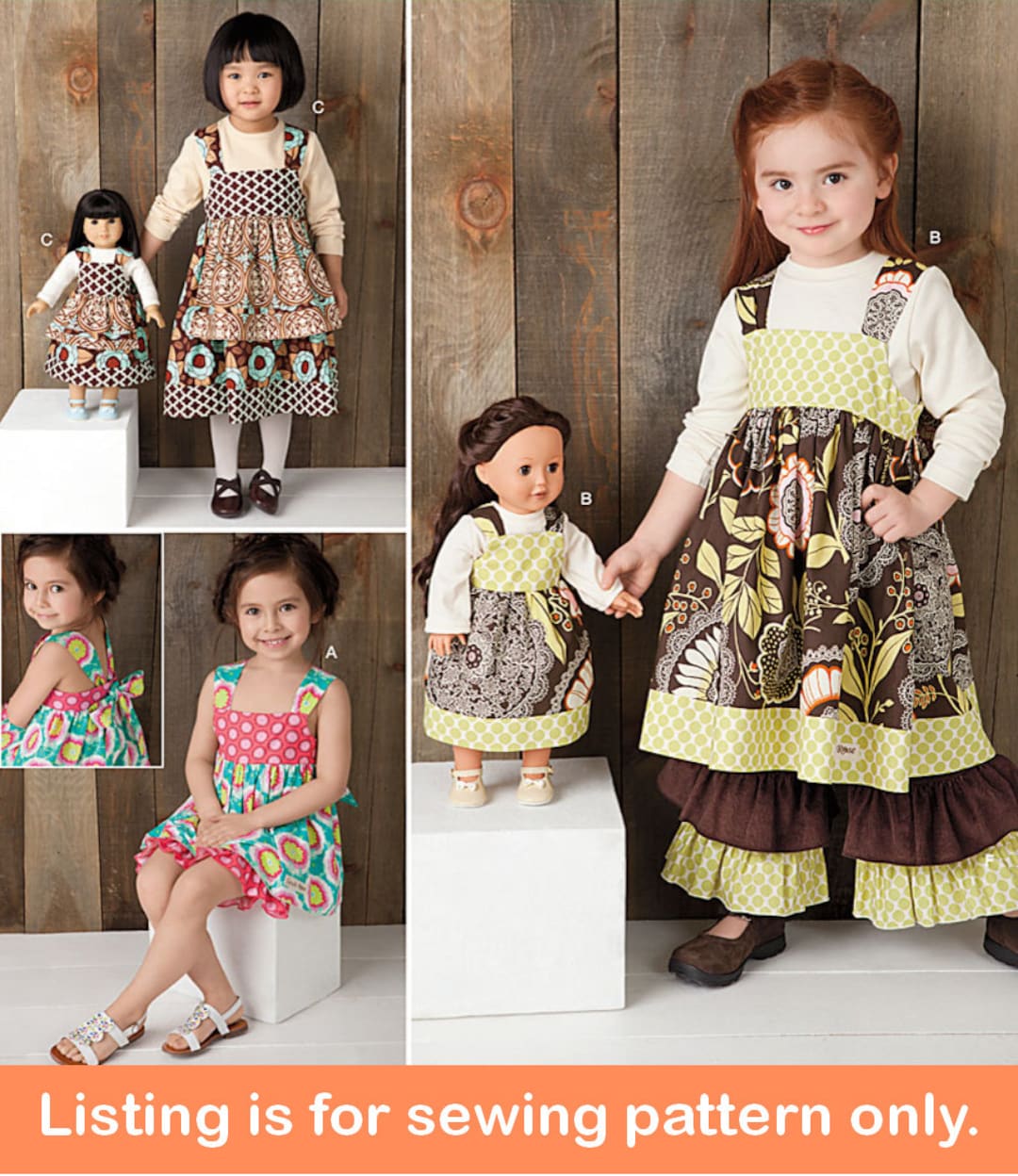 Sale!!! BOUTIQUE SEWING PATTERN | Sew Matching Girls 18 Inch Doll ...