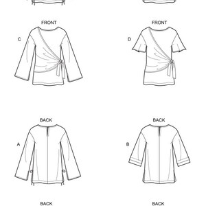 SHIRT SEWING PATTERN | Sew Womens Clothes Clothing | Wrap Top Blouse ...
