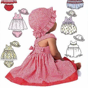 MOTIVO DI CUCITO PER NEONATI, cuci vestiti per ragazze, abbigliamento per neonato, vestito prendisole, cappello, pagliaccetto, taglia 3 6 9 12 15 18 21 24 mesi, abito estivo 8519