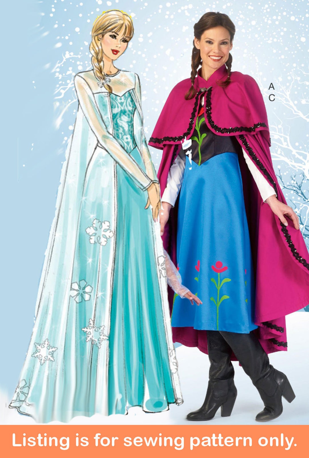 Women's Frozen Elsa & Anna Dress Cape Costume - Queen Cosplay For Book Week, Halloween, Parties