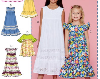 DRESS SEWING PATTERN | Sew Girls Clothes Clothing | Sundress Spring Easter Easy Simple Learn to Sew | Size 3 4 5 6 7 8 10 12 14 Teen | 7558