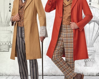 COSTUME SEWING PATTERN | Sew Men Clothes | Suit Jacket Coat Vest PantsHalloween Victorian Size 34 36 38 41 42 44 46 48 50 52 54 56 Plus 8185