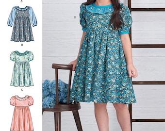 Sale!! DRESS SEWING PATTERN | Sew Girls Clothes Clothing | Long Short Sleeves Vintage Size 3 4 5 6 7 8 | Spring Fall Outfit Easter | 9503