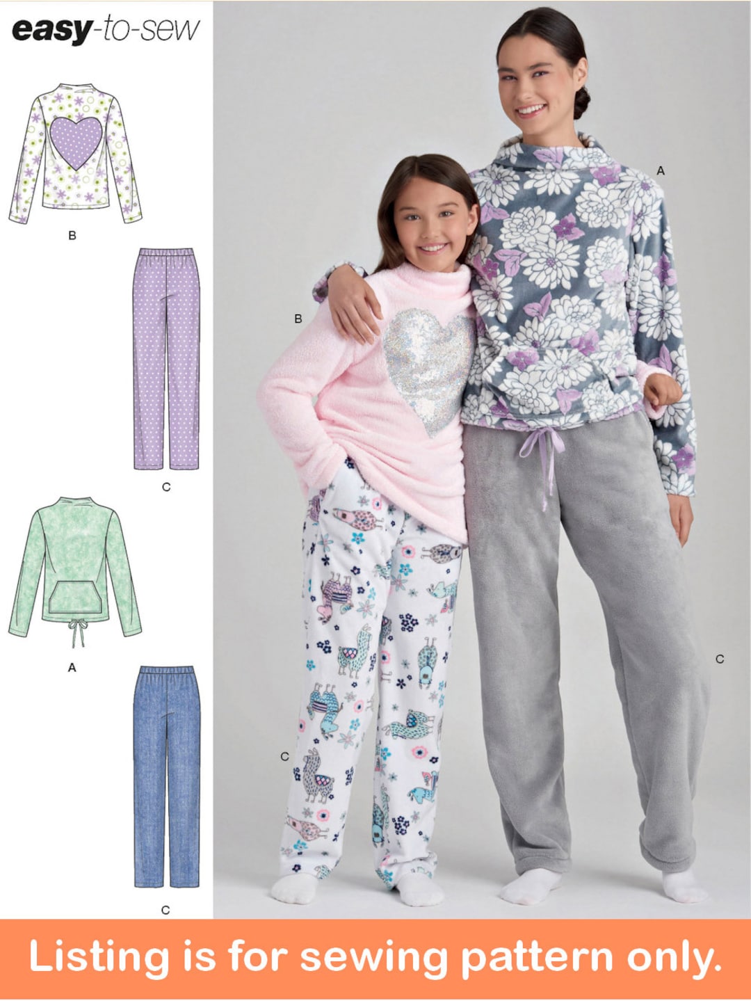 Sale!! PAJAMAS SEWING PATTERN | Sew Matching Adult Kids Clothes ...