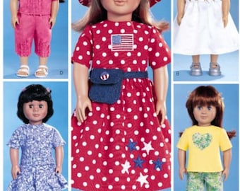 Sale!! DOLL CLOTHES Sewing PATTERN | Sew Clothing for 18" Inch Doll | Fits American Girl | Bride Dress Veil Purse Tee T-Shirt Hat Shirt 3875
