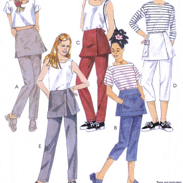 PANTS SEWING PATTERN | Sew Tween Teen Girls Clothes Clothing | Long Attached Skirt Pockets | Size 7 8 10 12 14 16 | Easy Simple Outfit 2647