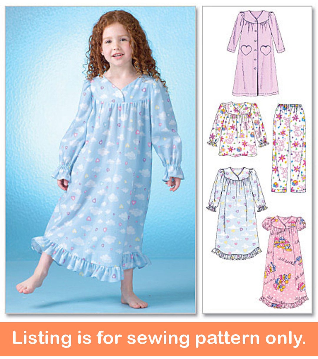 NIGHTGOWN SEWING PATTERN Make Girls Clothes Kids Toddler Pajamas Pjs Robe Bathrobe Child Size 3 4 5 6 7 8 Sleepwear Nightwear 9216 - Etsy nightgown-sewing-pattern-make-girls-clothes-kids-toddler-pajamas-pjs-robe-bathrobe-child-size-3-4-5-6-7-8-sleepwear-nightwear-9216-etsy