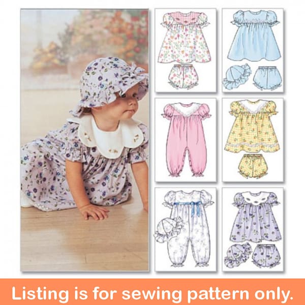 BABY SEWING PATTERN |Make Girls Clothes | Infant Clothing Summer Dress Romper Hat Bloomers |Size s-xl| Vintage Style Outfit For Babies |4110