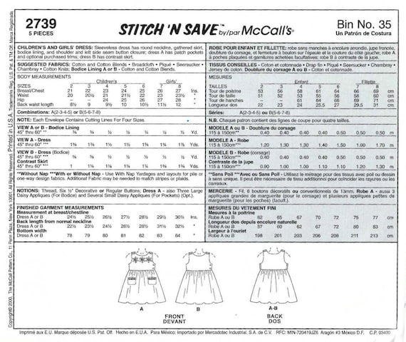 VESTIDO PATRÓN DE COSTURA Coser ropa de niña Vestido de sol sin mangas  Talla de niño Traje de primavera verano Toddler Easy Simple