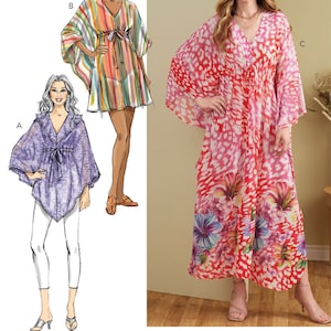 Rea!! KAFTAN SYMÖNSTER | Sy Damkläder | Topp Skjorta Klänning Lång Kort | Storlek 8 10 12 14 16 18 20 22 24 26 Plus Omlott 6900