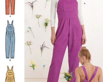 OVERALLS SEWING PATTERN | Sew Womens Clothes Clothing | Bib Pocket Long Short | Size 6 8 10 12 14 16 18 20 22 24 Plus | Easy Simple | 9382