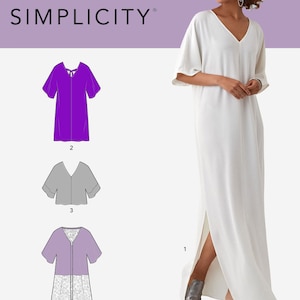 CAFTAN SEWING PATTERN | Sew Womens Clothes Clothing | Dress Cardigan Top Custom Long Short | Size 4 6 8 10 12 14 16 18 20 22 24 26 Easy 8657