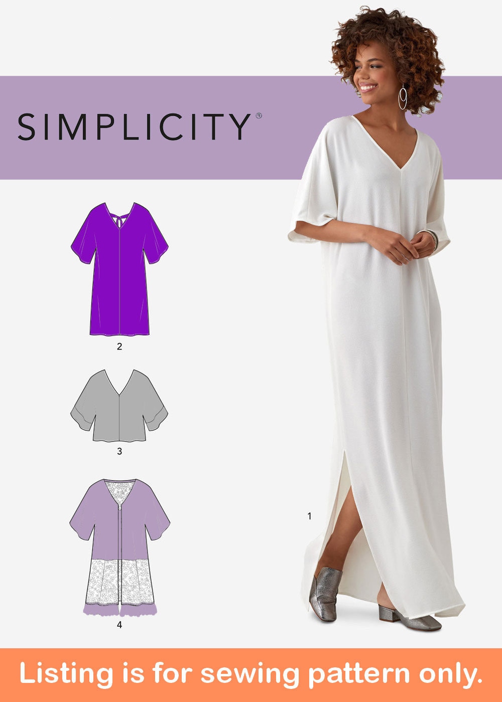 CAFTAN SEWING PATTERN | Sew Womens Clothes Clothing | Dress Cardigan Top Custom Long Short | Size 4 6 8 10 12 14 16 18 20 22 24 26 Easy 8657