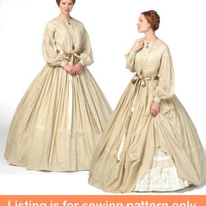 KOSTÜM SCHNITTMUSTER | Nähen Sie ein Halloween Kleid für Frauen | Spätes 1800s Bürgerkrieg Outlander | Größe 8 10 12 14 16 18 20 22 24 26 Plus 5831