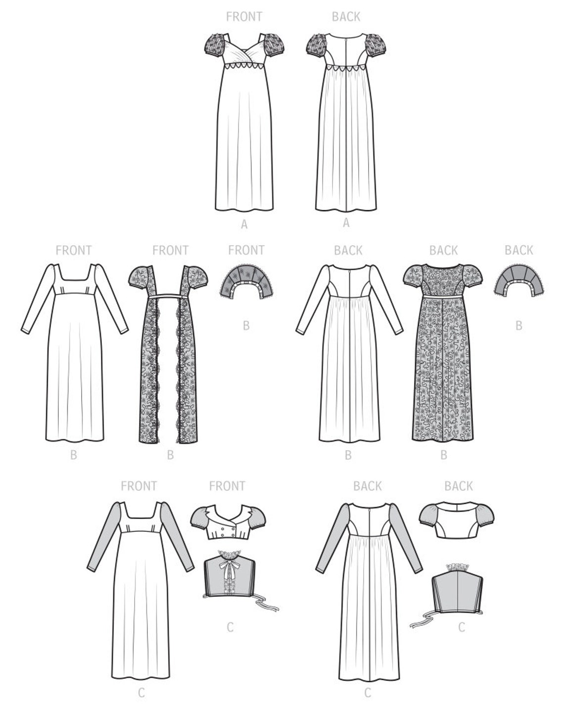 REGENCY SEWING PATTERN | Sew Womens Halloween Outfit | Dress Jacket ...