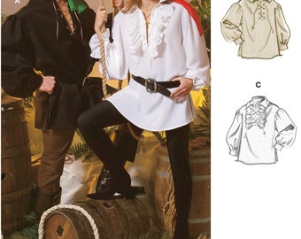 SHIRT SEWING PATTERN | Sew Womens Mens Teen Halloween Carnival Costume | Pirate Medieval Renaissance Top Size s - xxxl Cosplay Fantasy 8131