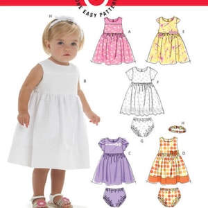 MODELLO DI CUCITO PER ABITI / Crea vestiti per bambine / Fascia per capelli primaverile a fiori per feste per neonati / Taglie neonato 3 6 9 12 15 18 mesi / 6015