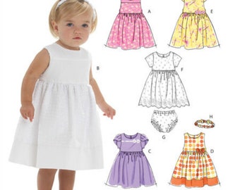 DRESS SEWING PATTERN | Make Baby Girls Clothes | Infant Clothing Party Spring Bloomer Headband | Size Newborn 3 6 9 12 15 18 Months | 6015