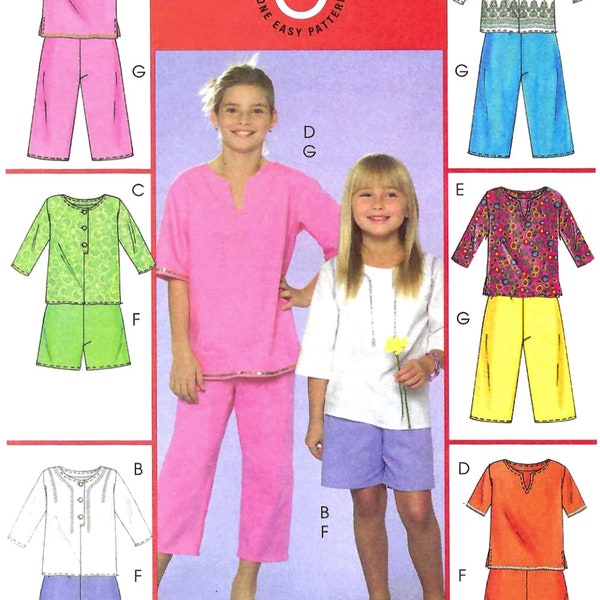 GIRLS SEWING PATTERN | Make Summer Clothes Clothing | Shirt Shorts Capri Pants Long Short Sleeves Fall Spring | Size 3 4 5 6 7 8 10 12 5034