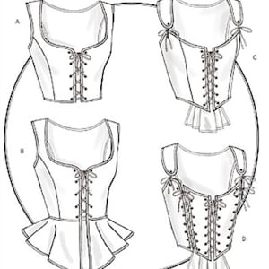 CORSET SEWING PATTERN | Sew Women Halloween | Bodice Underwear | Size 6 8 10 12 14 16 18 20 | Medieval Renaissance Colonial Victorian | 4669