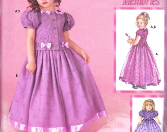 FORMAL SEWING PATTERN | Sew Matching Girls 18" Doll Clothes | Top Skirt Party Easter Flower Girl | Size 7 8 10 12 14 Fit American Girl 5339