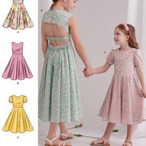 DRESS SEWING PATTERN | Sew Girls Clothes Clothing | Open Back Sundress Short Sleeve Sleeveless | Child Size 3 4 5 6 7 8 10 12 14 Summer 9799
