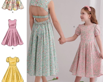 Sale!! DRESS SEWING PATTERN | Sew Girls Clothes Clothing | Open Back Sundress Short Sleeve Sleeveless | Child Size 3 4 5 6 7 8 10 12 14 9799